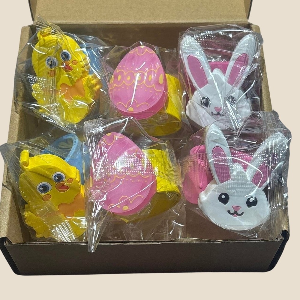 6 Easter themed wristbands. Easter basket fillers